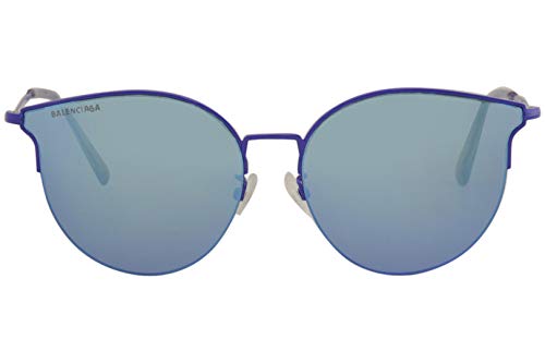 Balenciaga BB0021SK Sunglasses 003 Blue/Blue Mirror(Double) Lens 61 mm