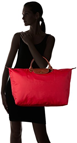 Longchamp Le Pliage Large Travel Bag, Red Garance, 17.75" x 13.75" x 9"