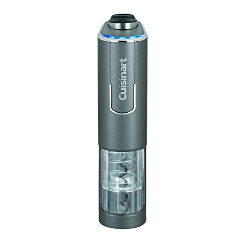 Cuisinart RWO-100 EvolutionX Cordless 4-in-1 Rechargeable Wine Bottle Opener, 1.96"(L) x 3.5"(W) x 8.14"(H), Gray/Black - JOY2ESpree
