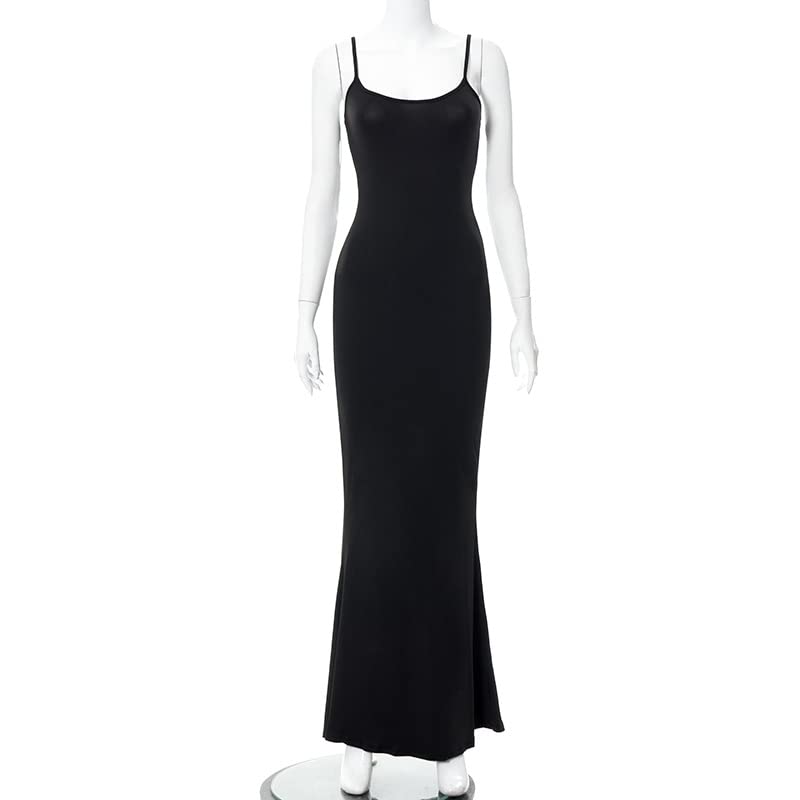 AnotherChill Women's Casual Lounge Slip Long Dress Sexy Sleeveless Backless Bodycon Maxi Dresses 2022 Spring Slim Elegant