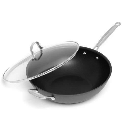Cuisinart Chef's Classic Nonstick Hard-Anodized 12-1/2-Inch Stir Fry with Helper Handle and Cover - JOY2ESpree