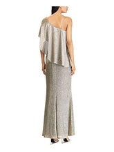 
                        
                          Load image into Gallery viewer, LAUREN RALPH LAUREN Radlee Women's Metallic One Shoulder Popover Gown
                        
                      
