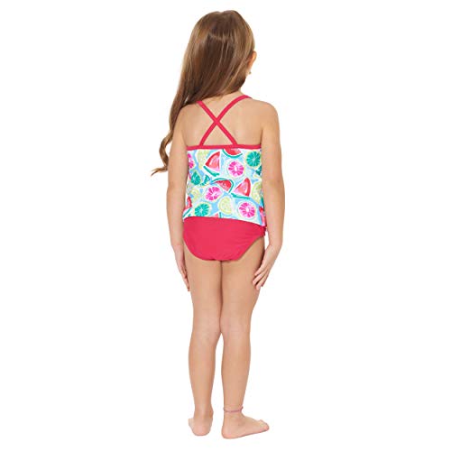 Tommy Bahama Girls' Flounce Ruffle Tankini Two Piece Bikini Set