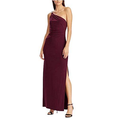 Lauren Ralph Lauren Jersey One-Shoulder Gown, Passion Plum Size 4 - JOY2ESpree