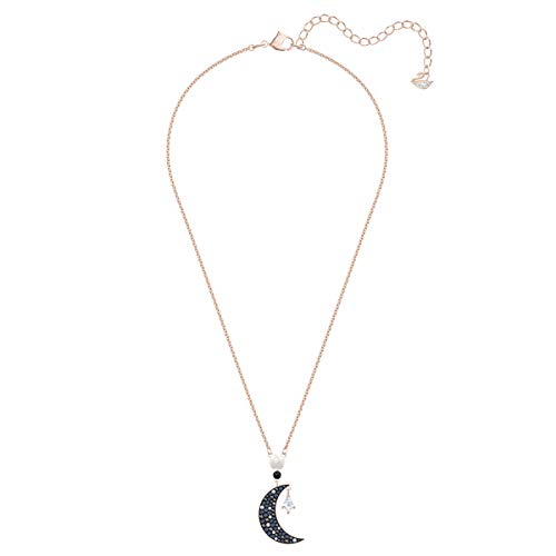 Swarovski Symbolic Collection Women's Moon Pendant Necklace, with Multi-Colored Crystals on a Rose-Gold Tone Plated Chain - JOY2ESpree
