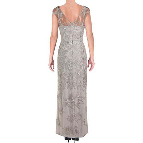 LAUREN RALPH LAUREN Womens Kirlene Illusion Floral Evening Dress