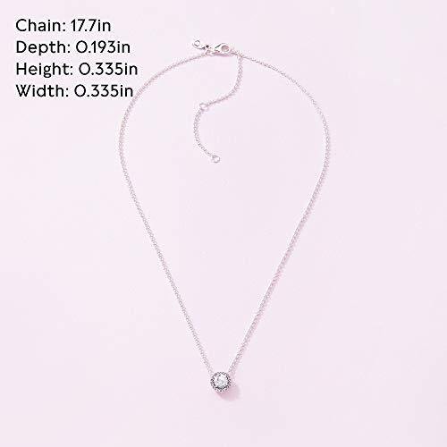 Pandora Jewelry Round Sparkle Halo Cubic Zirconia Necklace in Sterling Silver, 17.7" - JOY2ESpree