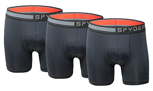 Spyder Mens Boxer Briefs Performance Sports Compression Shorts Athletic Mens Underwear - Mens Boxers Brief - 3 Pack for Men