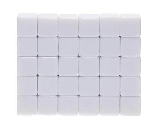 Shapenty 16MM White Acrylic Uniform Blank Dice Cubes for Classroom Board Games - JOY2ESpree