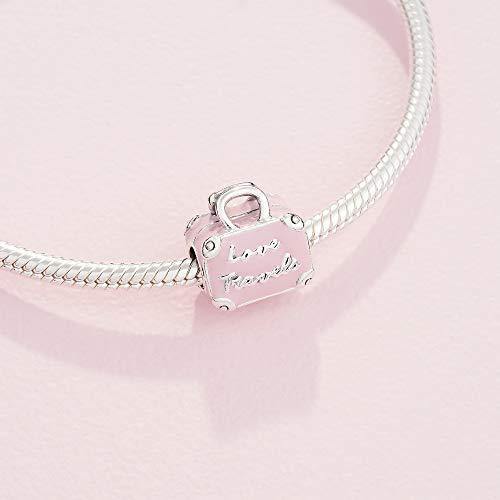 Pandora Jewelry Pink Travel Bag Sterling Silver Charm - JOY2ESpree