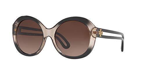 TORY BURCH WOMEN SUNGLASSES TRANSPARENT GREY/LT BROWN DK BROWN GRADIENT 55MM - JOY2ESpree