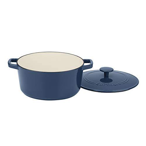 Cuisinart 5 Qt Round Cast Iron Casserole, Covered, Enameled Provencial Blue - JOY2ESpree