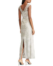 
                        
                          Cargar imagen en el visor de la galería, LAUREN RALPH LAUREN Womens Kirlene Illusion Floral Evening Dress Silver 2
                        
                      
