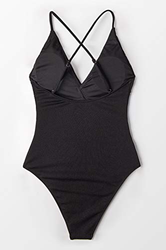 CUPSHE Women's One Piece Swimsuit Ruffle Wrap Textured Beach Swimwear Bathing Suits