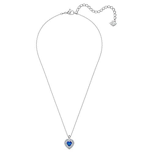 SWAROVSKI Women's One Heart Jewelry Collection, Rhodium Finish, Blue Crystals, Clear Crystals - JOY2ESpree
