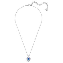 
                        
                          Load image into Gallery viewer, SWAROVSKI Women's One Heart Jewelry Collection, Rhodium Finish, Blue Crystals, Clear Crystals - JOY2ESpree
                        
                      