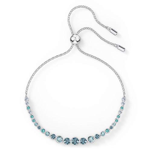 SWAROVSKI Women's Emily Bracelet Collection, Rhodium Finish, Blue Crystals - JOY2ESpree
