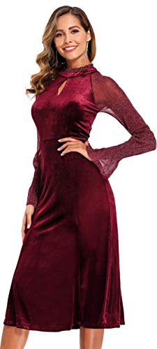 Velvet Formal Dress Lace Splicing Glitter Gowns
