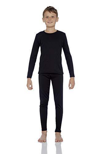 Rocky Thermal Underwear for Boys Fleece Lined Thermals Kids Base Layer Long John Set