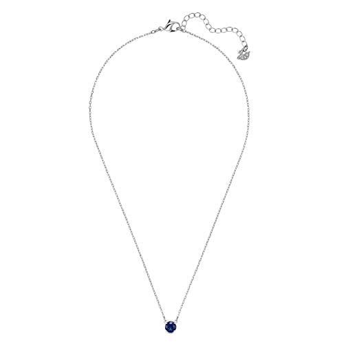 Swarovski Women's 125th Anniversary Attract Round Crystal Necklace and Pierced Earring Jewelry Set, Blue Crystals with Rhodium Plated Metal - JOY2ESpree