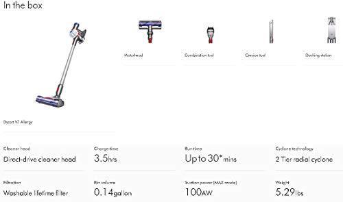 Dyson V7 Allergy HEPA Cord-Free Stick Vacuum Cleaner, White - JOY2ESpree