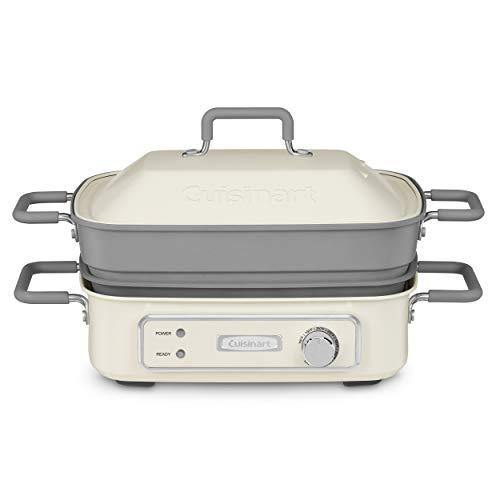 Cuisinart GR-M3 STACK5 Multifunctional Grill, 12.0"(L) x 9.0"(W) x 6.0"(H), Off-White - JOY2ESpree