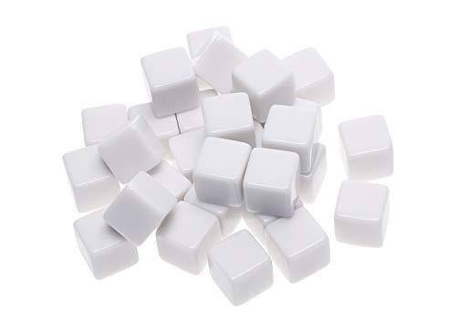Shapenty 16MM White Acrylic Uniform Blank Dice Cubes for Classroom Board Games - JOY2ESpree