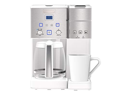 Cuisinart SS-15W Maker Coffee Center 12-Cup Coffeemaker and Single-Serve Brewer, White Stainless Steel - JOY2ESpree