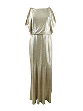 
                        
                          Cargar imagen en el visor de la galería, LAUREN RALPH LAUREN Womens Zelder Metallic Blouson Evening Dress Silver 4
                        
                      