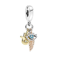 
                        
                          Muat gambar ke penampil Galeri, PANDORA Hamsa, All-Seeing Eye &amp; Feather - JOY2ESpree
                        
                      
