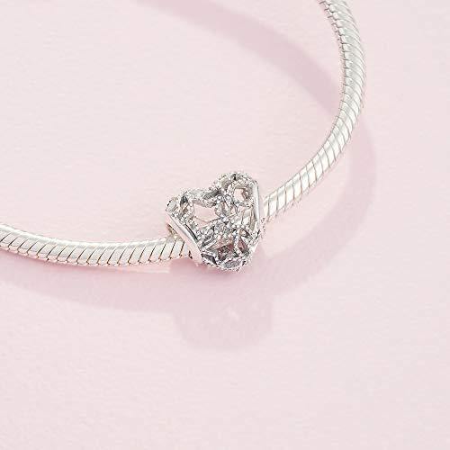 Pandora Jewelry Openwork Heart and Beaded Stars Sterling Silver Charm - JOY2ESpree