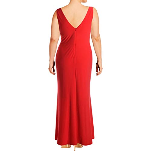 LAUREN RALPH LAUREN Womens Vawlisa Brooch Detail Draped Evening Dress