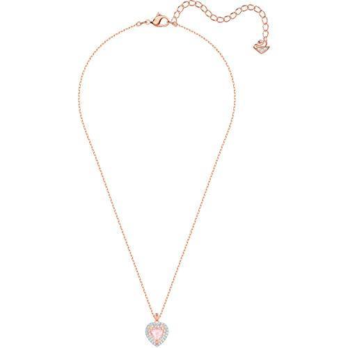 SWAROVSKI Crystal Pink Heart Two-Tone Pendant Necklace - JOY2ESpree