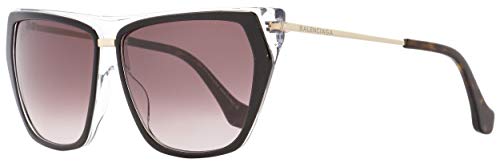 Balenciaga BA105 05T Womens Black/Clear/Gold 58 mm Sunglasses