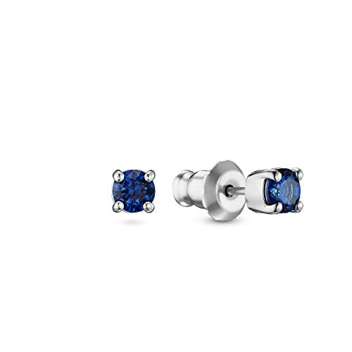 Swarovski Women's 125th Anniversary Attract Round Crystal Necklace and Pierced Earring Jewelry Set, Blue Crystals with Rhodium Plated Metal - JOY2ESpree