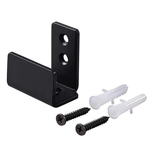 FaithLand Sliding Barn Door Floor Guide, Bottom Adjustable Floor Guide Roller, Black