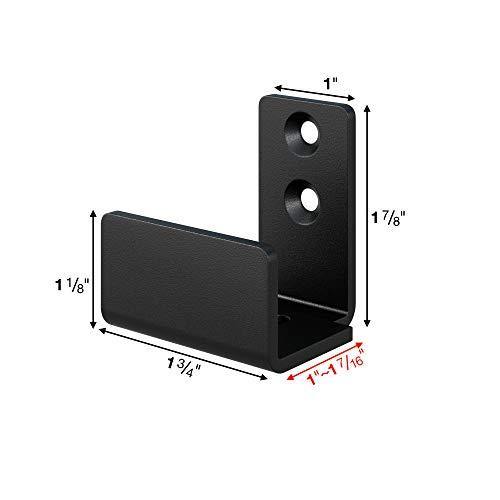 FaithLand Sliding Barn Door Floor Guide, Bottom Adjustable Floor Guide Roller, Black