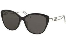 
                        
                          Cargar imagen en el visor de la galería, Balenciaga BB0057SK 001 Sunglasses Women's Black-Silver/Grey Lenses Cat Eye 55mm
                        
                      
