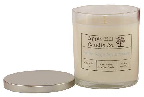 Handmade Natural Soy Candle - White Sage and Lavender (9 oz.)