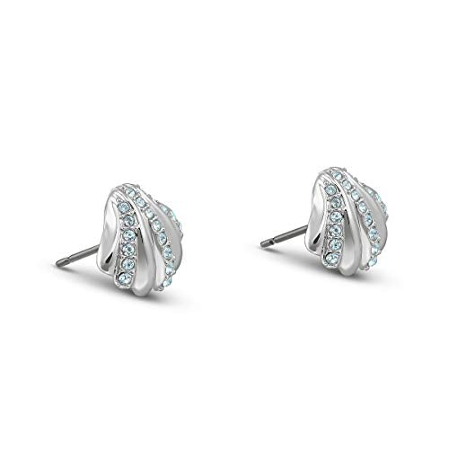 SWAROVSKI Women's Shell Jewelry Collection, Rhodium Finish, Aqua Blue Crystals - JOY2ESpree