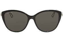 
                        
                          Cargar imagen en el visor de la galería, Balenciaga BB0057SK 001 Sunglasses Women's Black-Silver/Grey Lenses Cat Eye 55mm
                        
                      