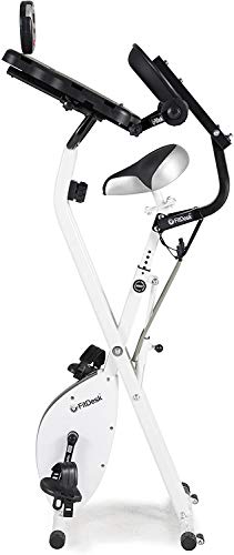 FitDesk Bike Desk 3.0 - Folding Stationary Exercise Bicycle Desk with Massage Bar & Work Out Bands - JOY2ESpree
