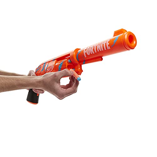 NERF Fortnite 6-SH Dart Blaster -- Camo Pulse Wrap, Hammer Action Priming, 6-Dart Rotating Drum, Includes 6 Official Elite Darts
