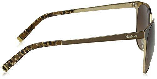 Max Mara Women's Mm Lacquer Rectangular Sunglasses, ROSE GOLD BROWN, 57 mm - JOY2ESpree