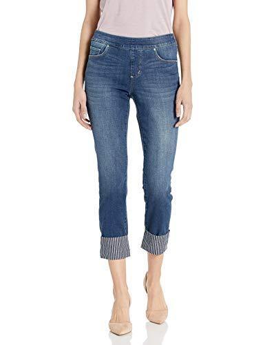 Jag Jeans Women's Lewis Straight Pull on Crop W/Contrast Cuff Jean