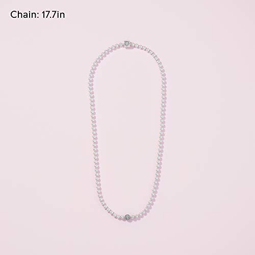 Pandora Jewelry Beads and Pave Cubic Zirconia Necklace in Sterling Silver, 17.7" - JOY2ESpree