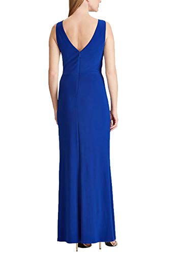 LAUREN RALPH LAUREN Womens Vawlisa Embellished Long Evening Dress Blue 8