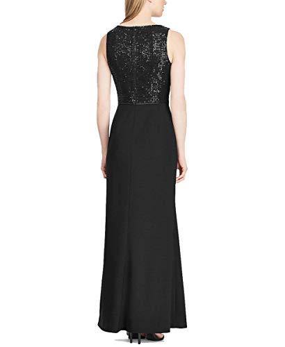 LAUREN RALPH LAUREN Womens Zorea Sequined Sleeveless Evening Dress Black 4 - JOY2ESpree