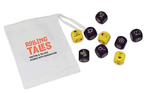 Chalk and Chuckles Rolling Tales, Story Telling Wooden Dice Cubes with Feelings & Objects Ages 5 to 99 Years Old Create Endless Stories - JOY2ESpree
