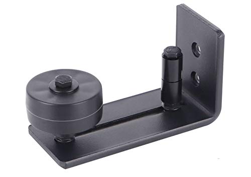 Gamdee Sliding Barn Door Floor Guide, Black Flat Barn Door Guide for Bottom Adjustable Roller